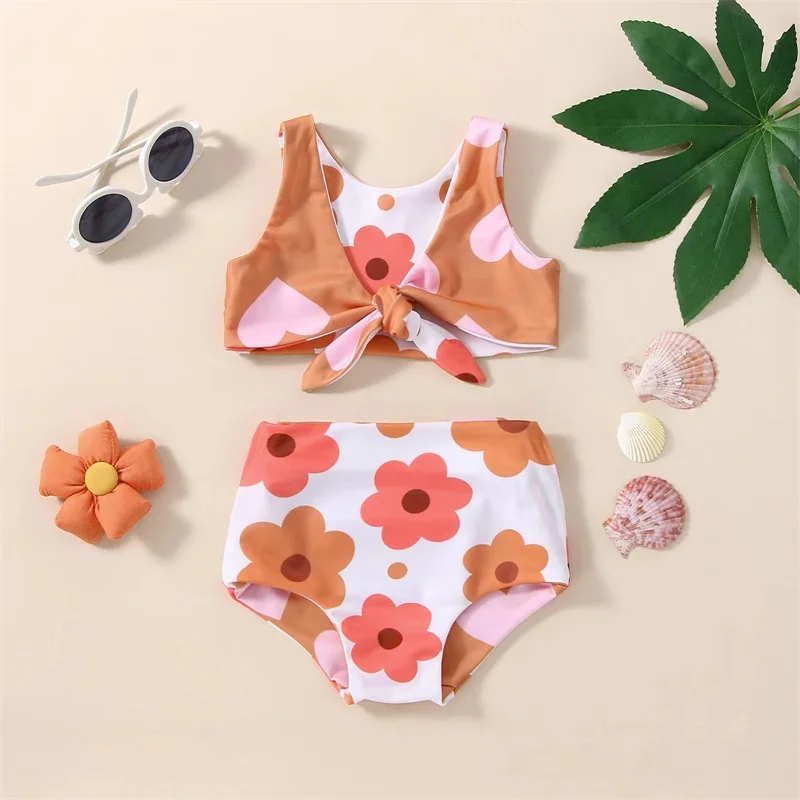 Jkerther Toddler Kids Little Girls Bikini 2Pcs Set Summer Ruffled Watermelon Seeds Print Top Briefs Bathing Suit Beachwear