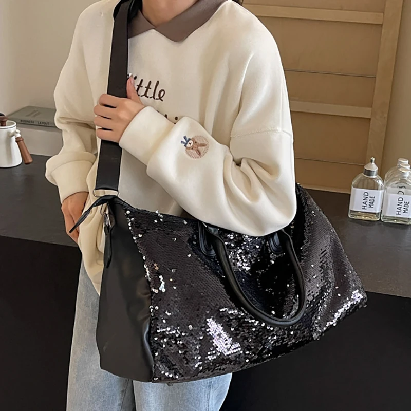 

Super Cool Faionable Sequin Womens Tote Bag Big Capaci Travel Bag Versatile Crossbody Bag Commute Tote Bag High Quality Shoulder