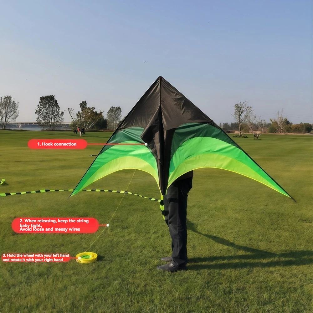 Creative Triangular Kite with Long Tail   Micro Breeze Is Very Easy to Fly and Operate. Outdoor Beach Sports Toys for Adults and Children
