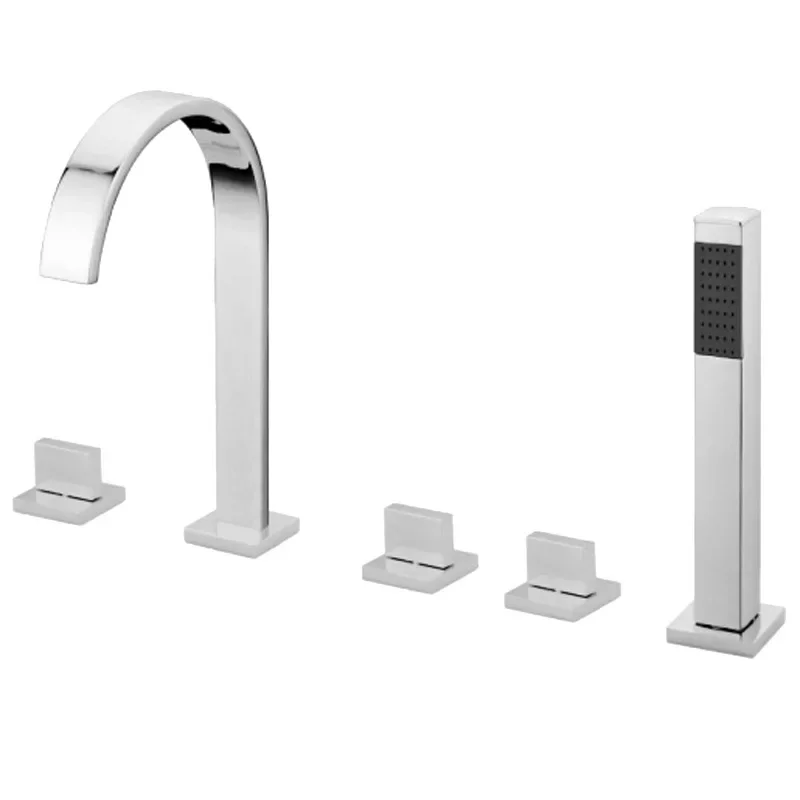 

Hot and cold all-copper split cylinder side faucet, bathtub faucet, washbasin three-piece set