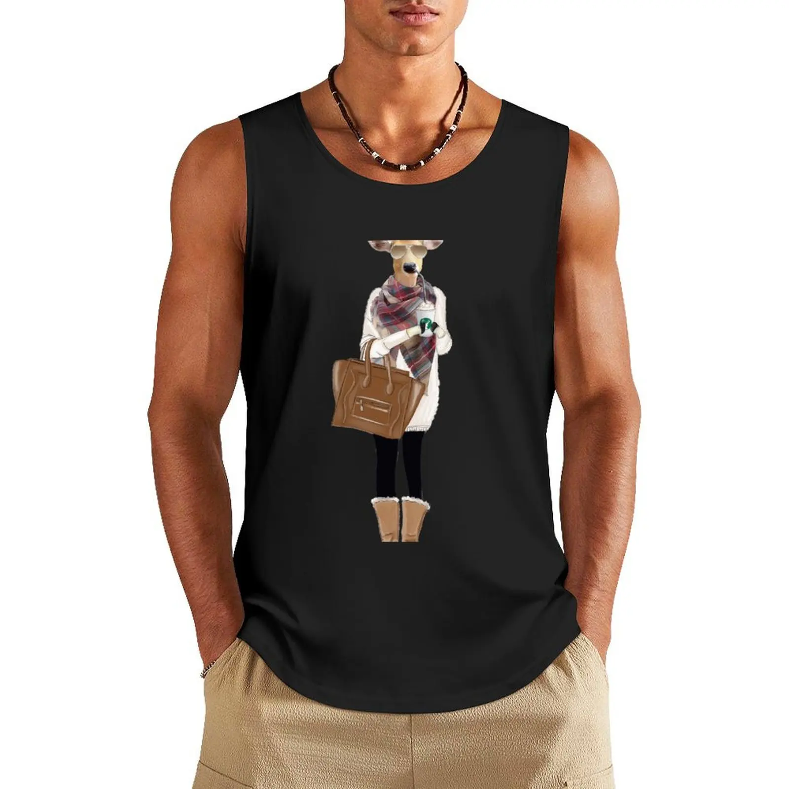 Basic White Tailed Deer Tank Top tops new in tops & t-shirt sleeveless gym shirts male Men's summer clothes 2024