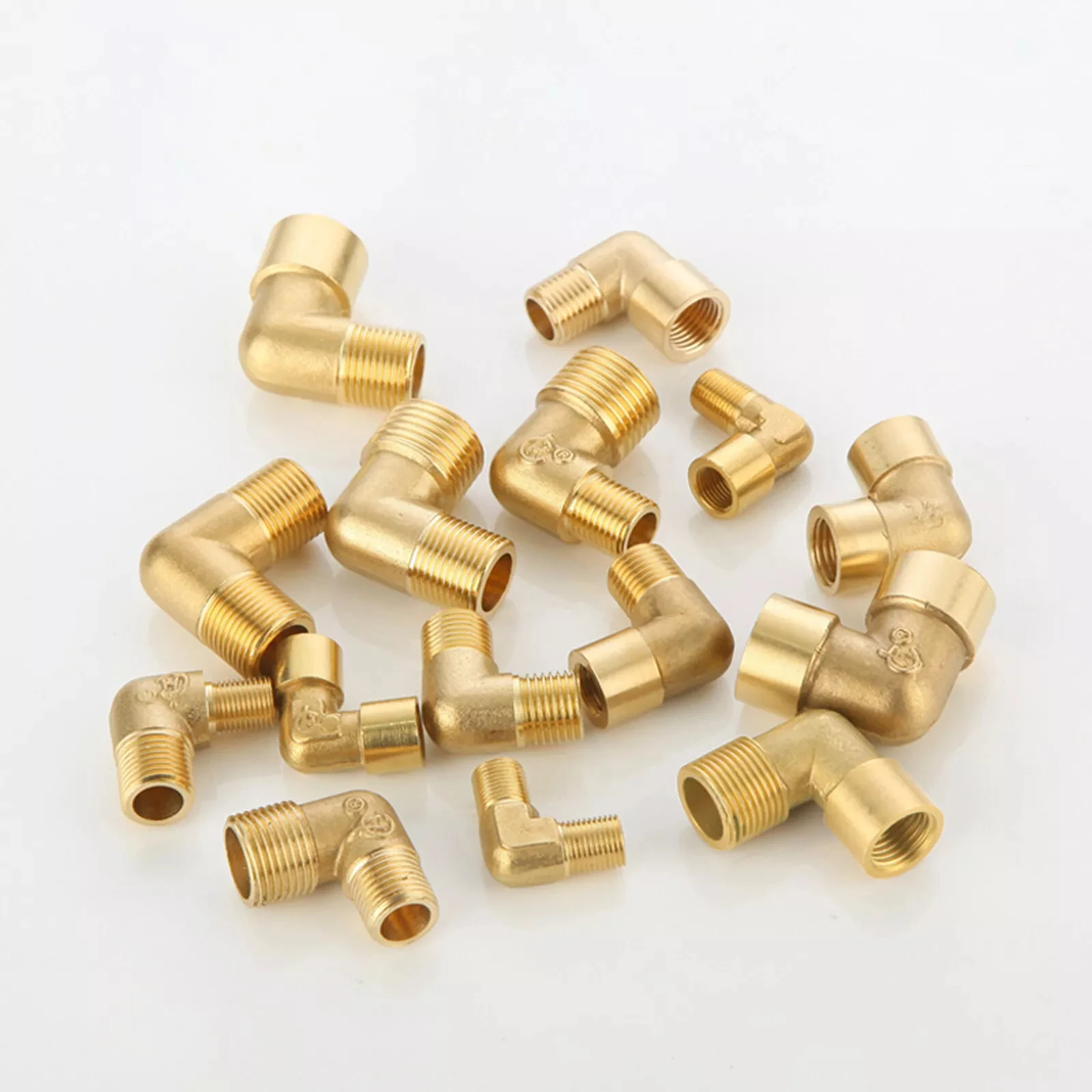 

1/8"-1/2" 90 Degree BSP Brass Elbow Fitting Female Male Thread Pipe Coupler Adapter for Water Fuel Gas Copper Pipeline System