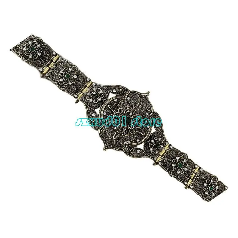 

1XCA Exquisite Crystal Body Chain Belt Caucasian Ethnic Waist Cincher Waist Decor for Enhancing Wedding and Formal Clothes