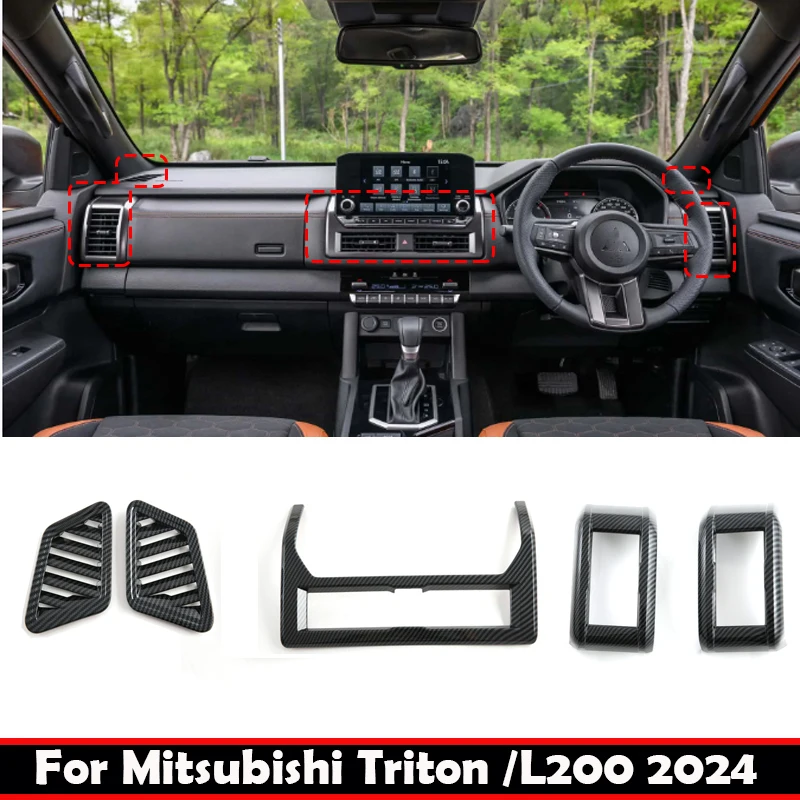

ABAIWAI For Mitsubishi Triton /l200 2024 Front Dashboard Air Conditions Oultet Cover Side Left Right Upper Center Ac Vent Trim