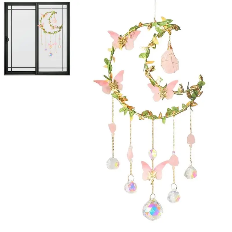 

Sun Catchers Indoor Window Rose Crystal Decoration For Party Wedding Garden Perfect Gift Crystal Chain Pendant Decor With Prisms