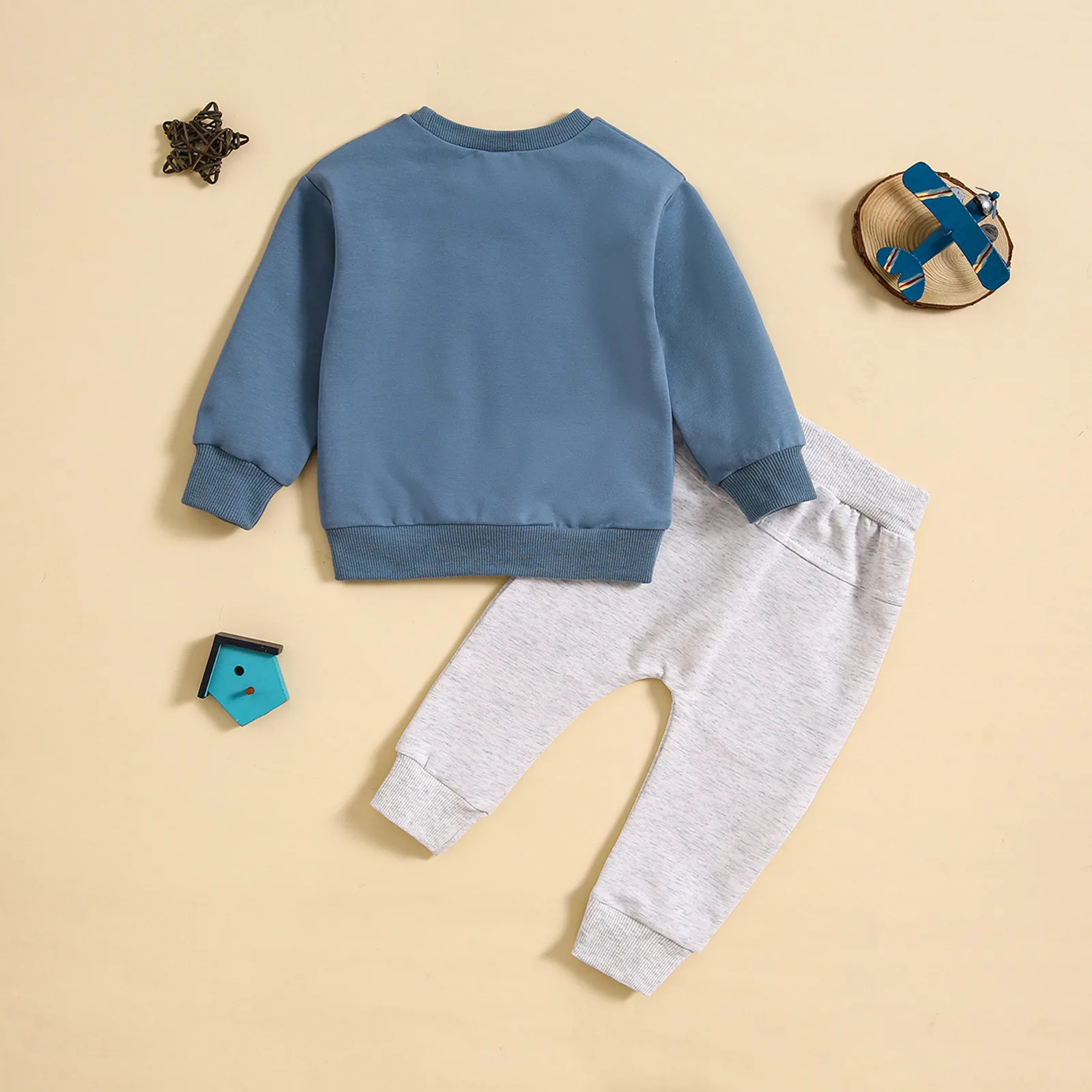 0-3Years Newborn Infant Baby Boys Clothes Sets Toddler Letter Print Long Sleeve Sweatshirt Tops Pants Fall Winter 2Piece Outfits