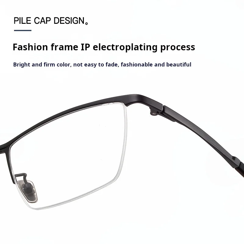 TFTB Luxury Men's Business Pure Titanium Half-frame Glasses Ultra-light Fashion Square Optical Prescription Eyeglasses Frame 810