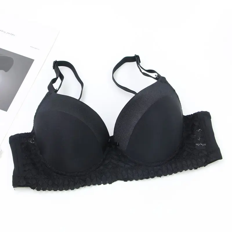 DaiNaFang Push-Up-BHs für Damen, Rosa, Blau, Schwarz, Grau, Beige, Weiß, Burgunderrot, Unterwäsche, Spitze, minimiert nahtlose Dessous – Detail 22