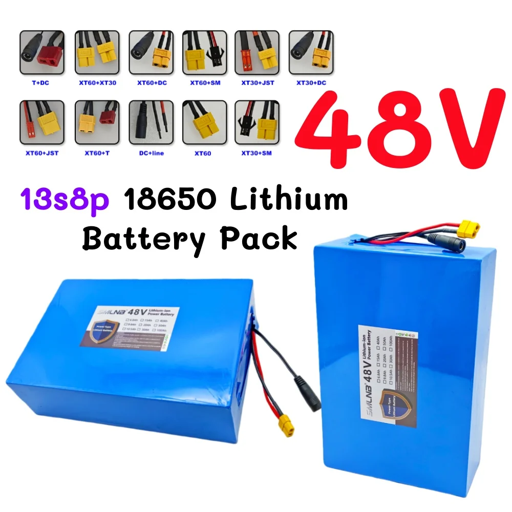 

48V 13S8P 120Ah 18650 Rechargeable Li-ion Battery Pack high-power with BMS for Motorcycle, Scooter, Bicycle
