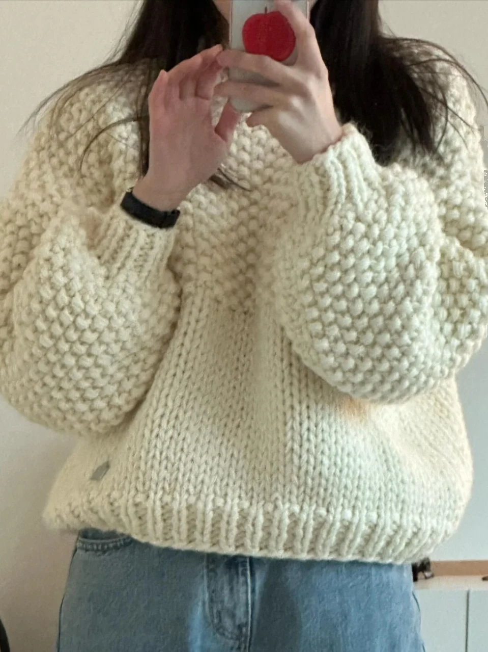 緩い怠惰なラウンドネックニットセーター太い針刺繍多用途快適なニット女性のための秋 2023 シーズン