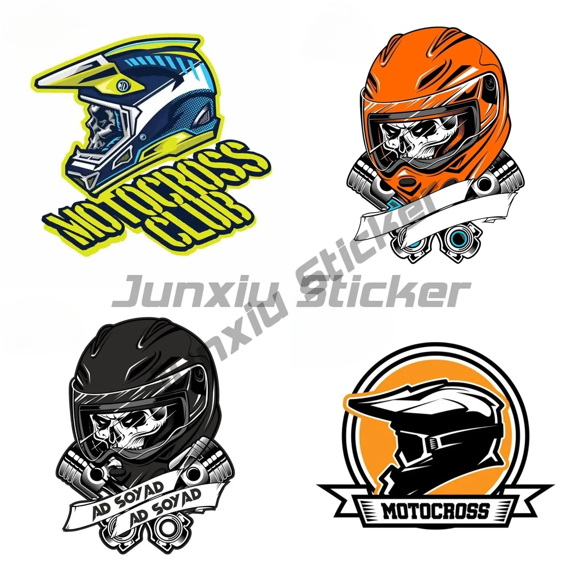 For Skull of Motocross Rider Car Stickers and Decals Waterproof Creative Scratch-proof Window Decal