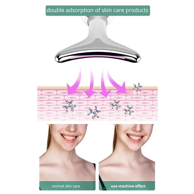 Thermal Neck Lifting and Tighten Massager Electric Microcurrent Wrinkle Remover LED Photon Face Beauty Device for Woman