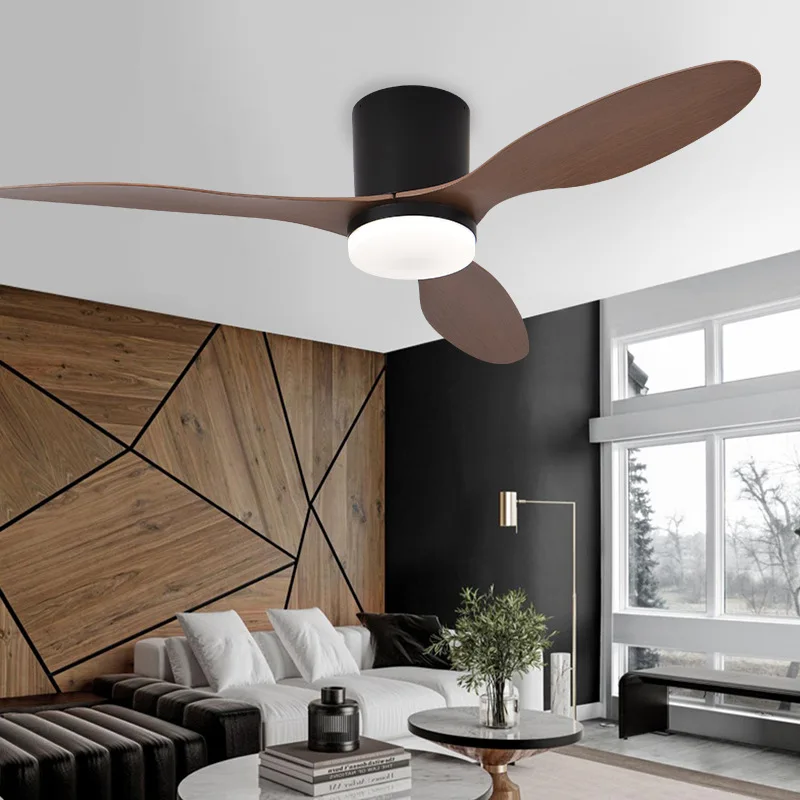 Living Room  3 Blade Modern DC/AC Motor Remote Control 6-Speed Quiet Ceiling Fan with LED Light Dimmable for Bedroom