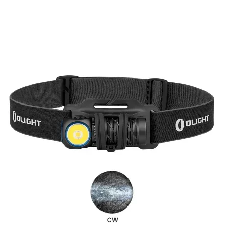 Olight Perun 2 Mini Headlamp LED Rechargeable Headlight Flashlight 1100Lumens Right-angle Light headband White and Red LEDs