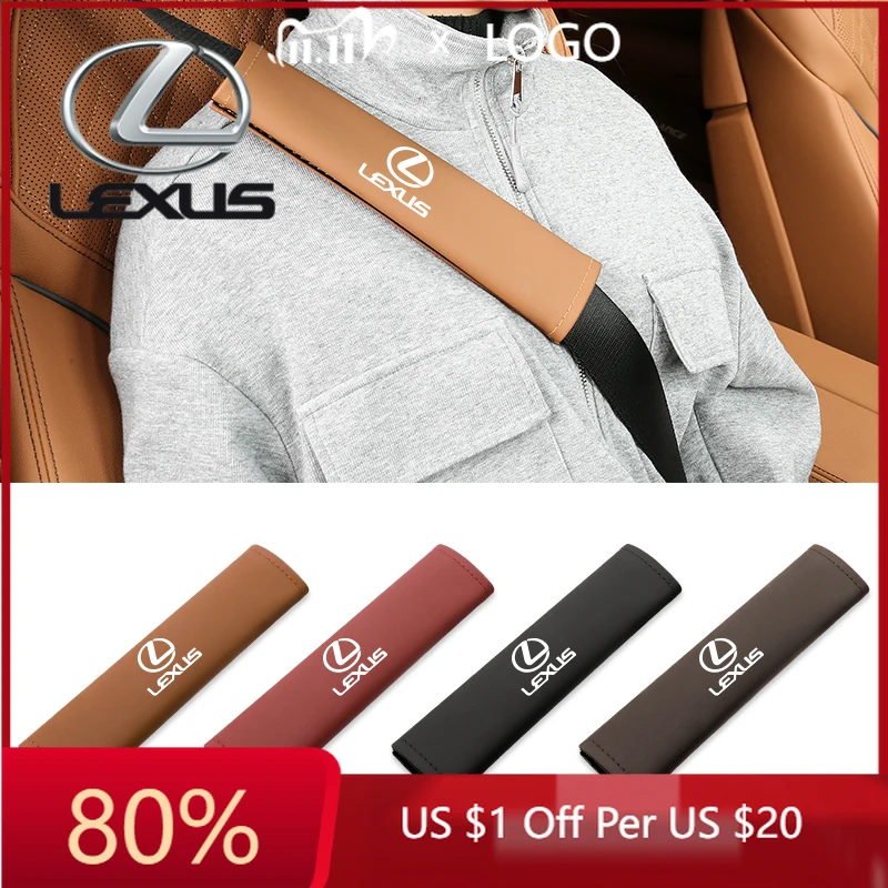 

2026 Hot Interior Stickers Car Pu Leather Seat Belt Shoulder Protection Set Interior Accessories For Lexus F SPORT GX460 Ct200h