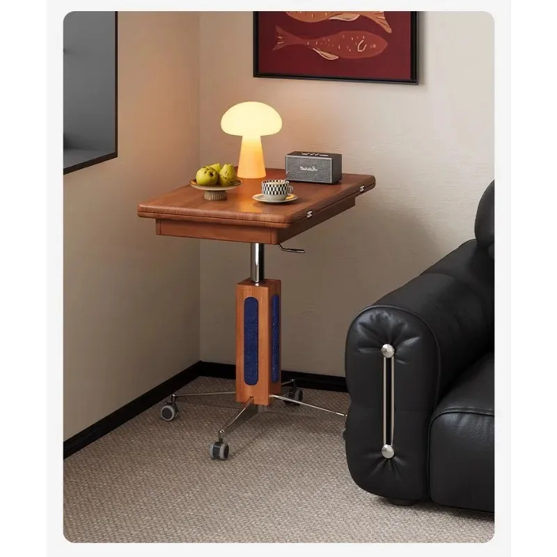 Medieval solid wood lifting coffee table can be moved