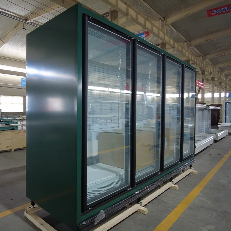 السوبر ماركت المعدات التجارية درجة حرارة منخفضة تستقيم خزانة عرض مبردة الفريزر