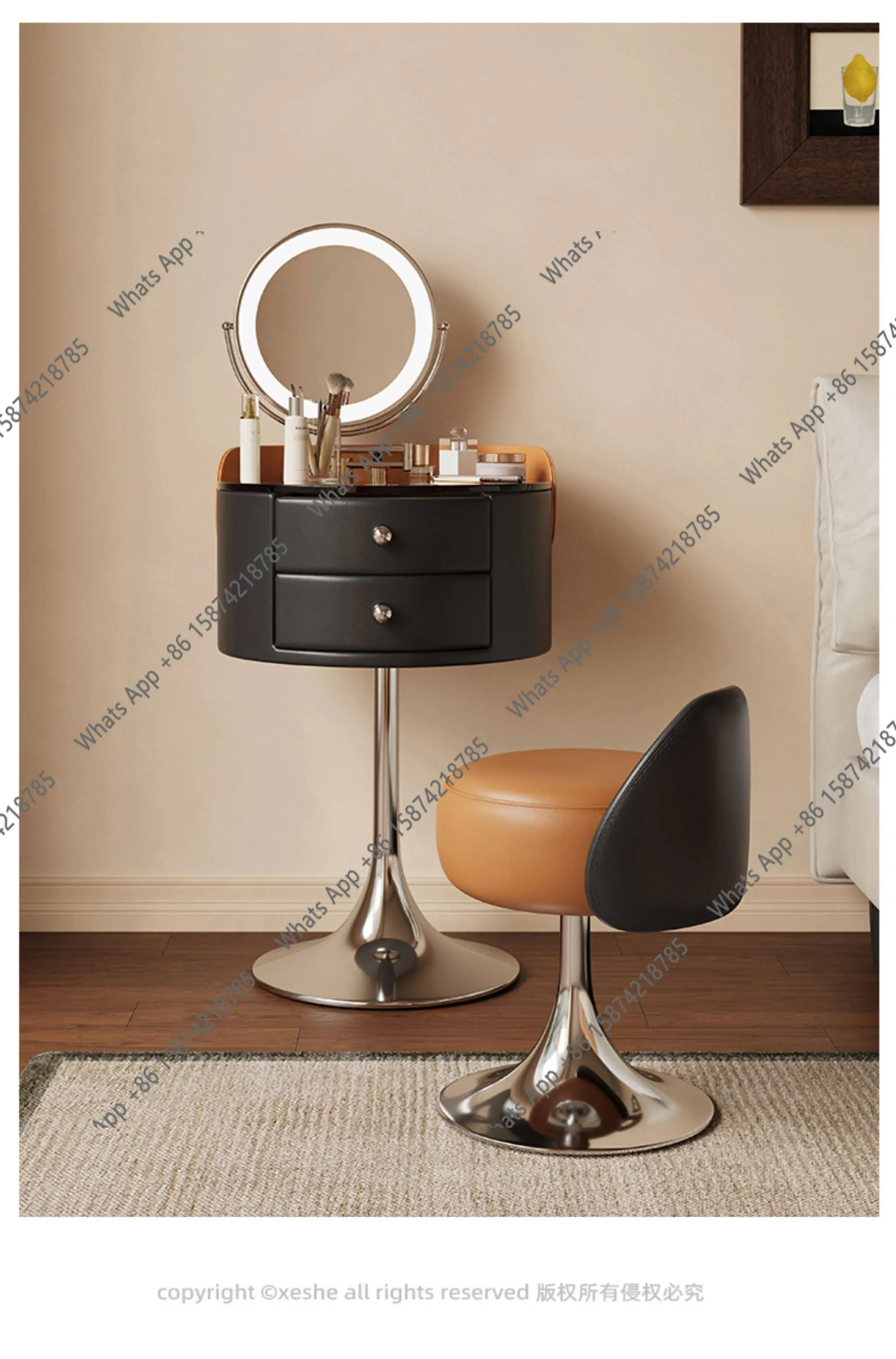 

Dresser Small Designer Light Luxury Premium Bedroom Simple Modern Medieval Style Bedside Storage Makeup Table