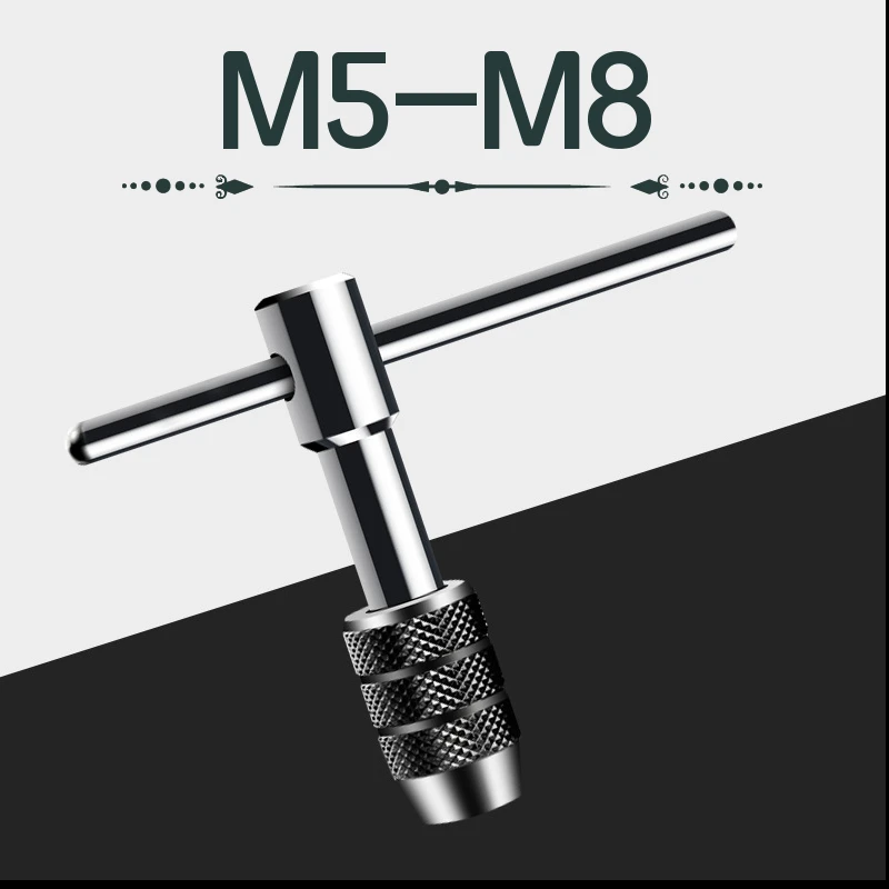 Adjustable T Type Tap Wrench Hand Tapping Tool Screw Thread Tap Holder M3-M6(1/8-1/4) M5-M8(3/16-5/16) M6-M12(1/4-7/16)