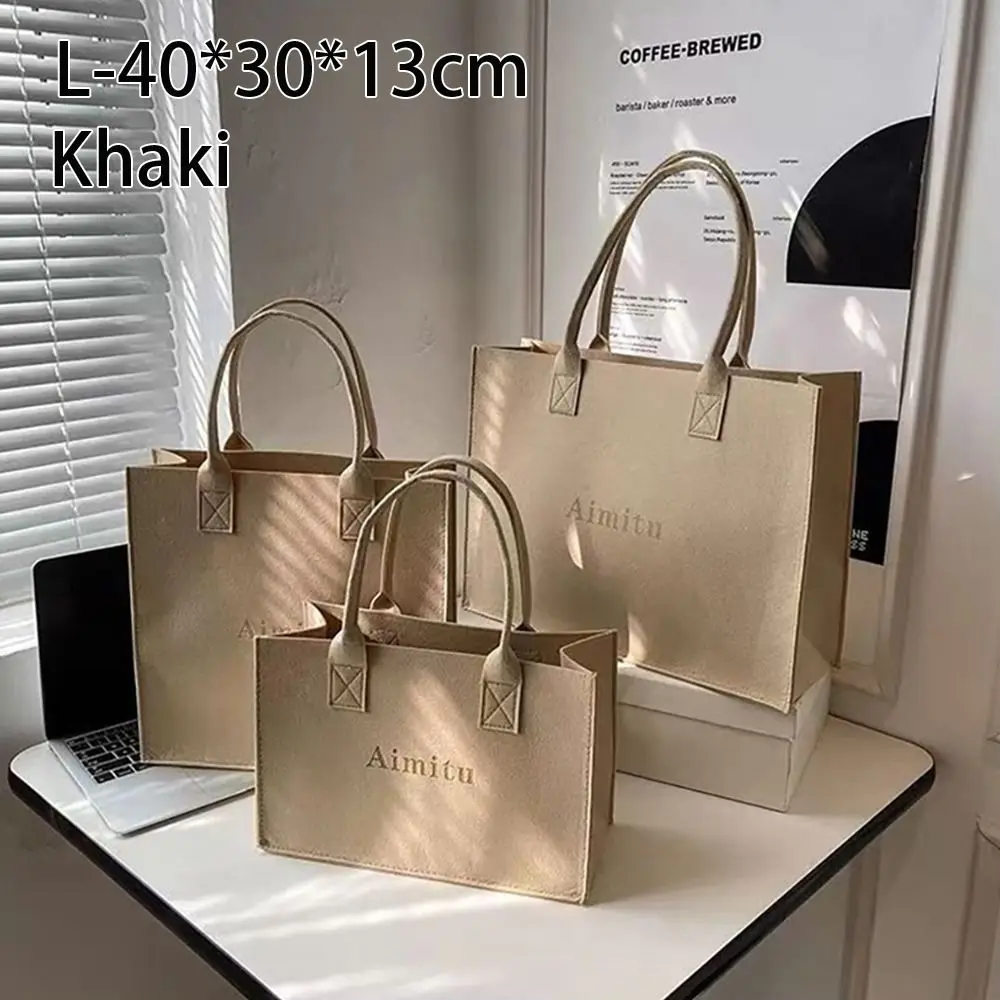 

1Pcs Casual Large Capacity Felt Shoulder Bag Travel Solid Color Messenger Bag Simple S/M/L Crossbody Handbag Women