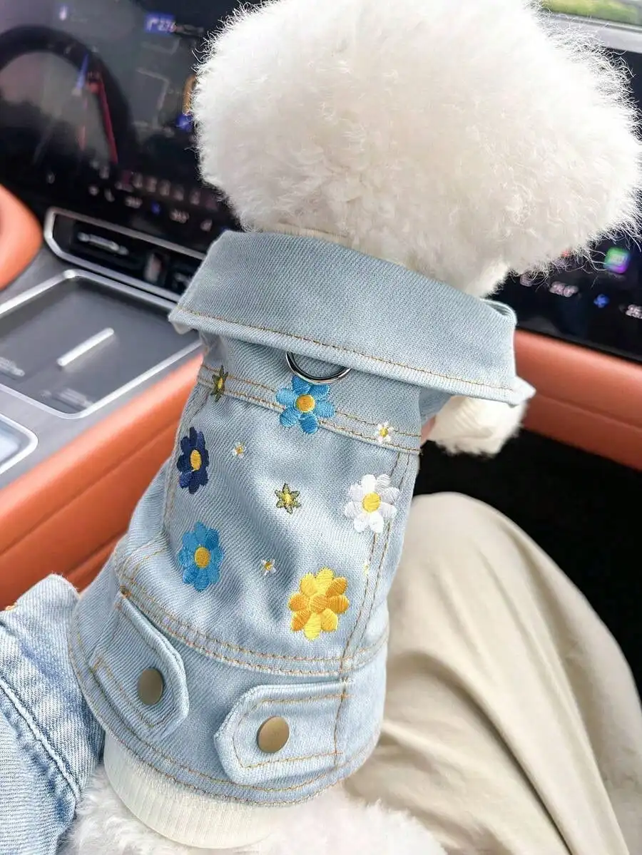 

Daisy Pattern Pet Dress Cute Casual Clothes For Small Dogs Cats Poodle Teddy
