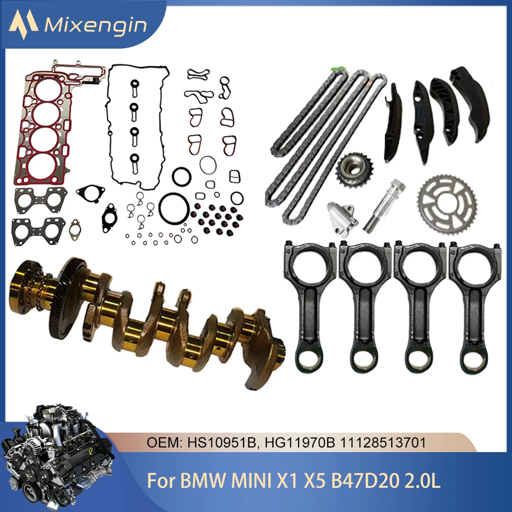 

Engine Crankshaft Gasket Set Connecting Rod Timing assembly Kit Fit 2.0 L For BMW MINI 1 2 X1 X5 B47 B47D20 2.0L Diesel