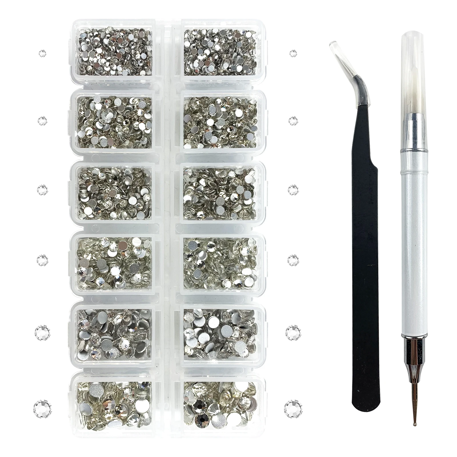 Crystal AB Flatback Diamond Nail Rhinestones 3D Glass Crystal For Nail Art Decoration Glitter Gems Crystals Beads DIY Manicure