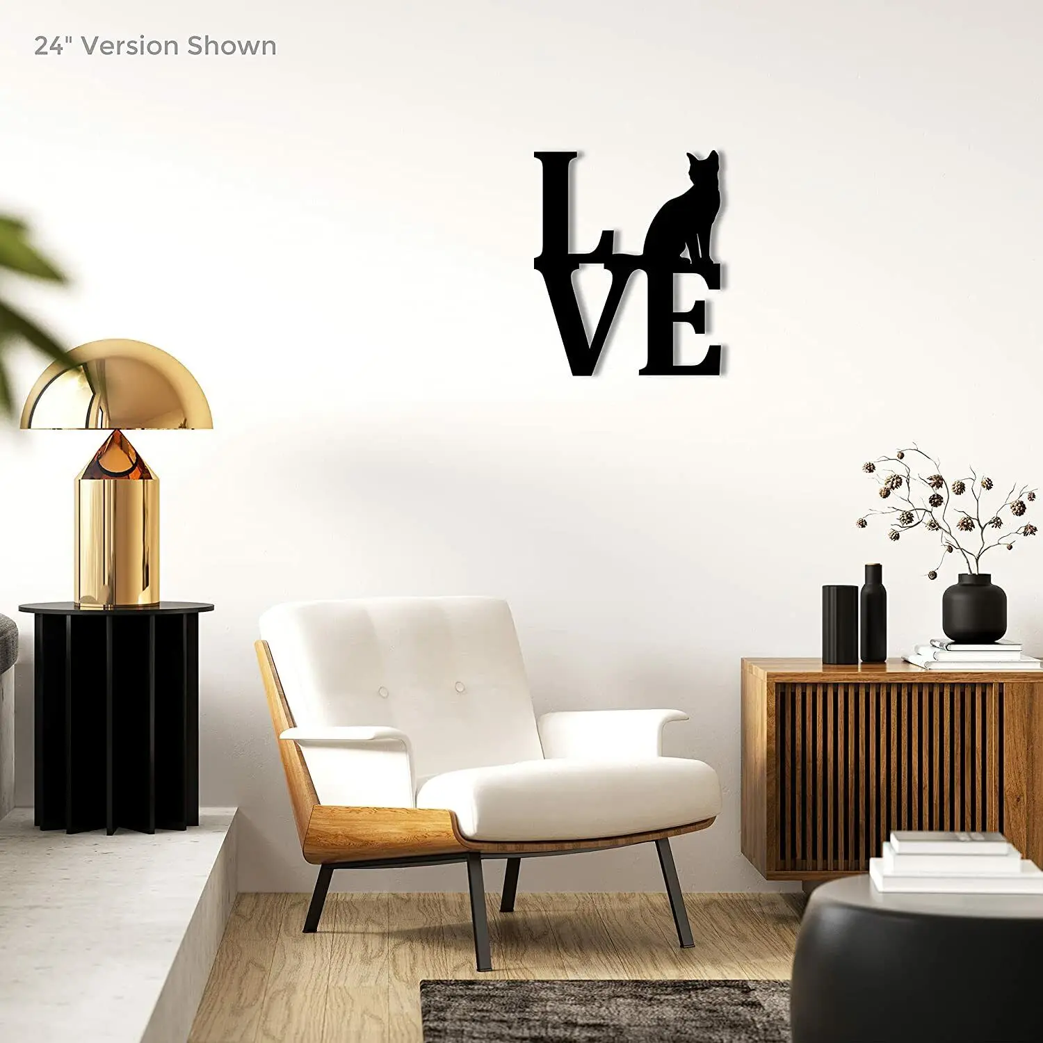 

Love Cat Silhouette - Beautiful Home Decor Decorative Accent Metal Art Wall Sign Living Room/Home Decoration