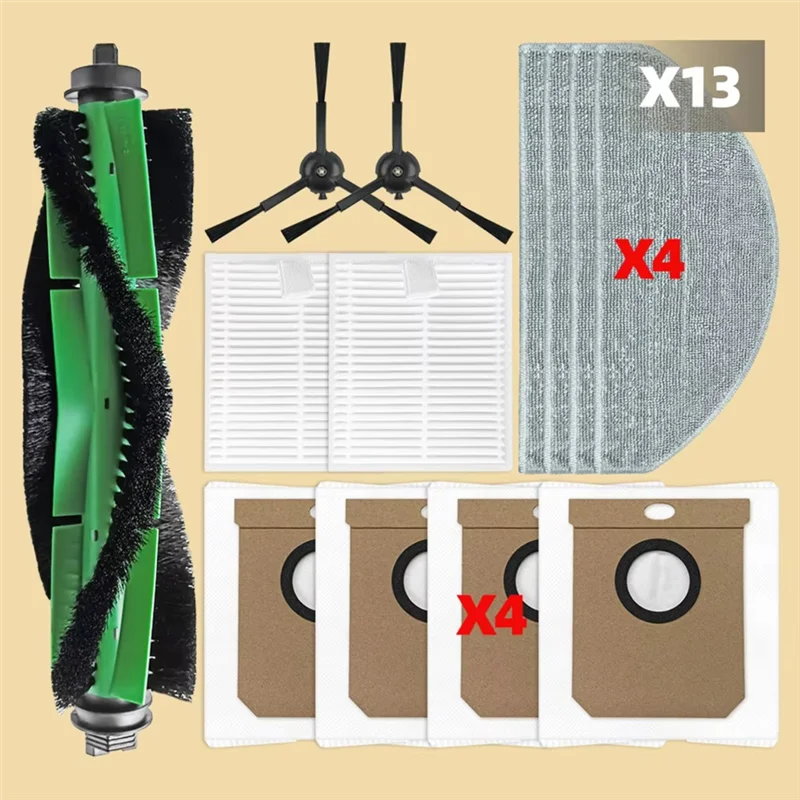 A74g-saco de pó mop pano almofada filtro rolo principal mainroller escova lateral para conga 8490 final/7490 acessórios vácuo final