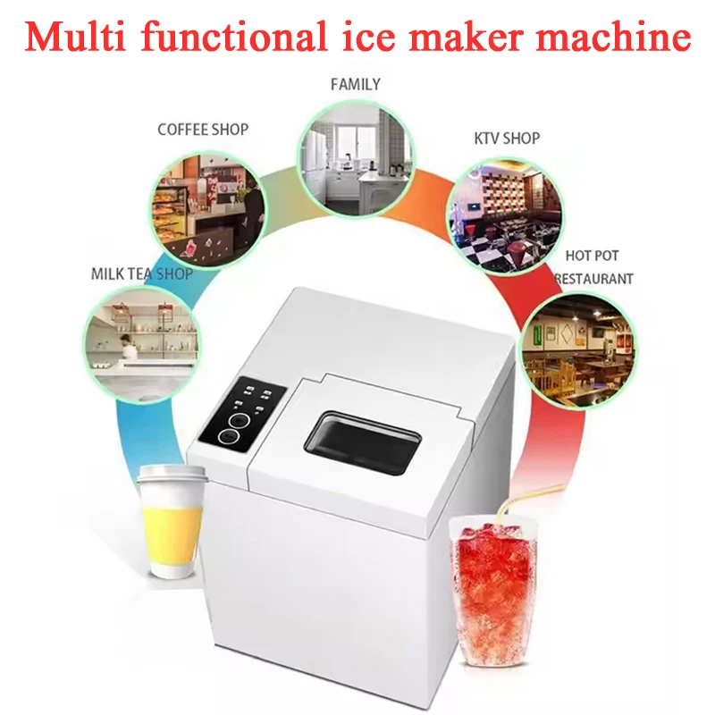 Countertop Ice Maker Machine With Handle, 26 lbs/24H, 24 Cubes in 10 Mins, Auto-Cleaning Portable Ice Maker