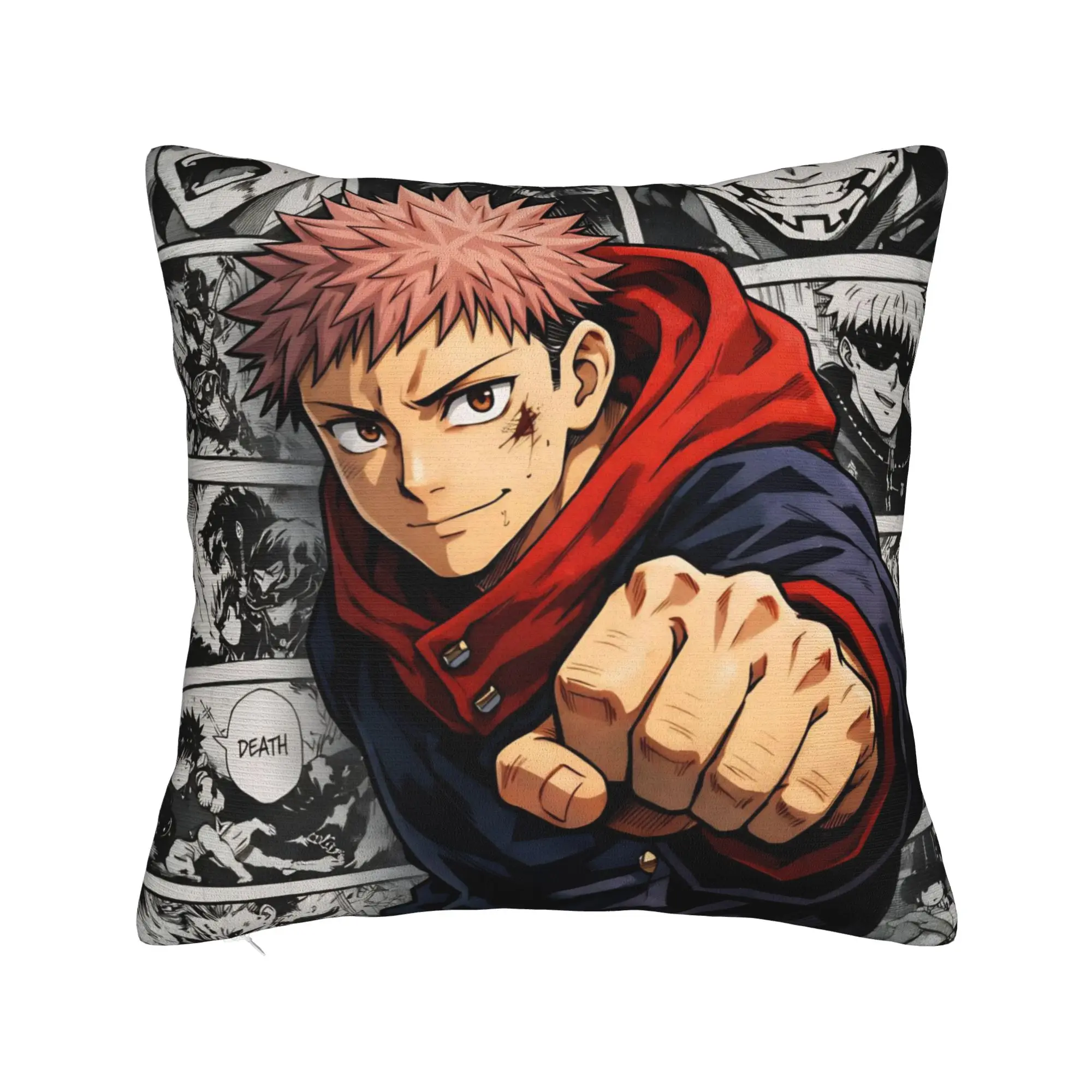 Decorative Pillow Covers Itadori Yuji  Merchandise Car  JJK Anime  Throw Pillow Case Cover Square Multi-Size