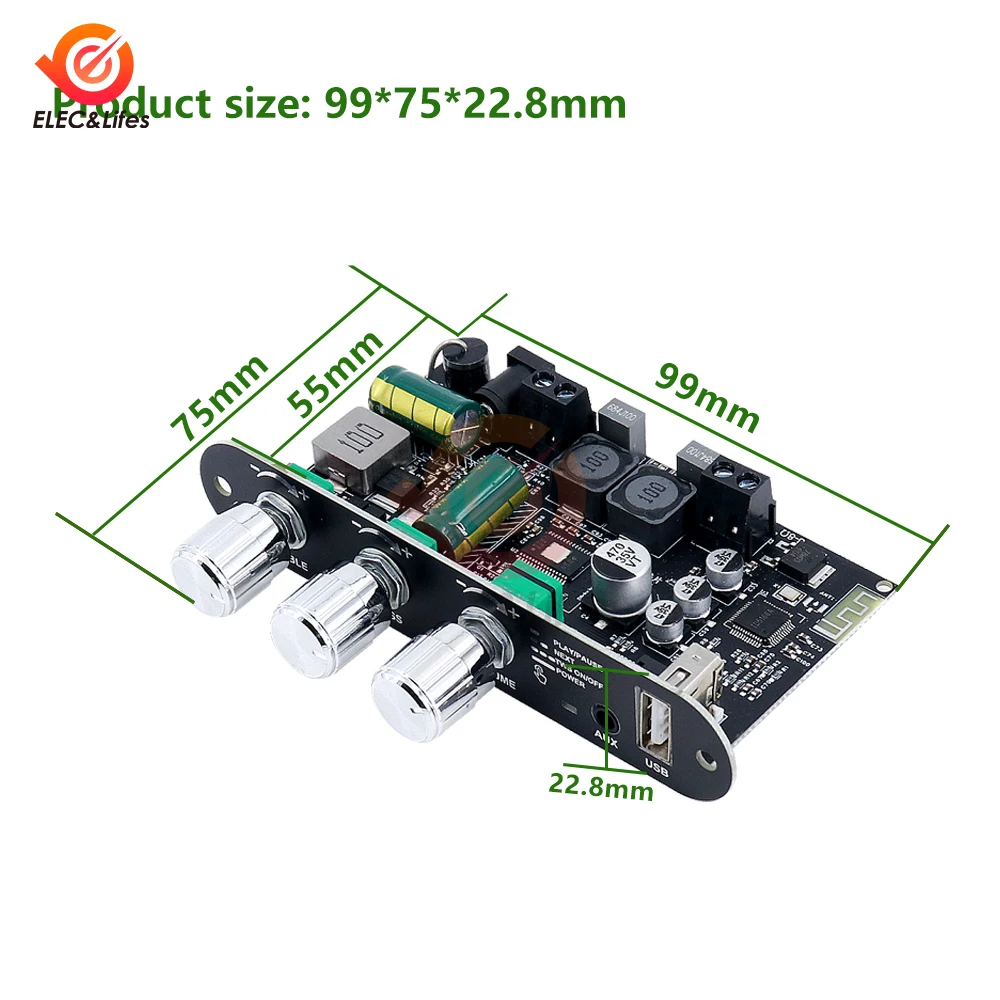 부스트 회로가 있는 100W TPA3116D2 블루투스 증폭기 보드 완전 보호 예산 DIY 모노/스테레오 스피커 프로젝트에 이상적