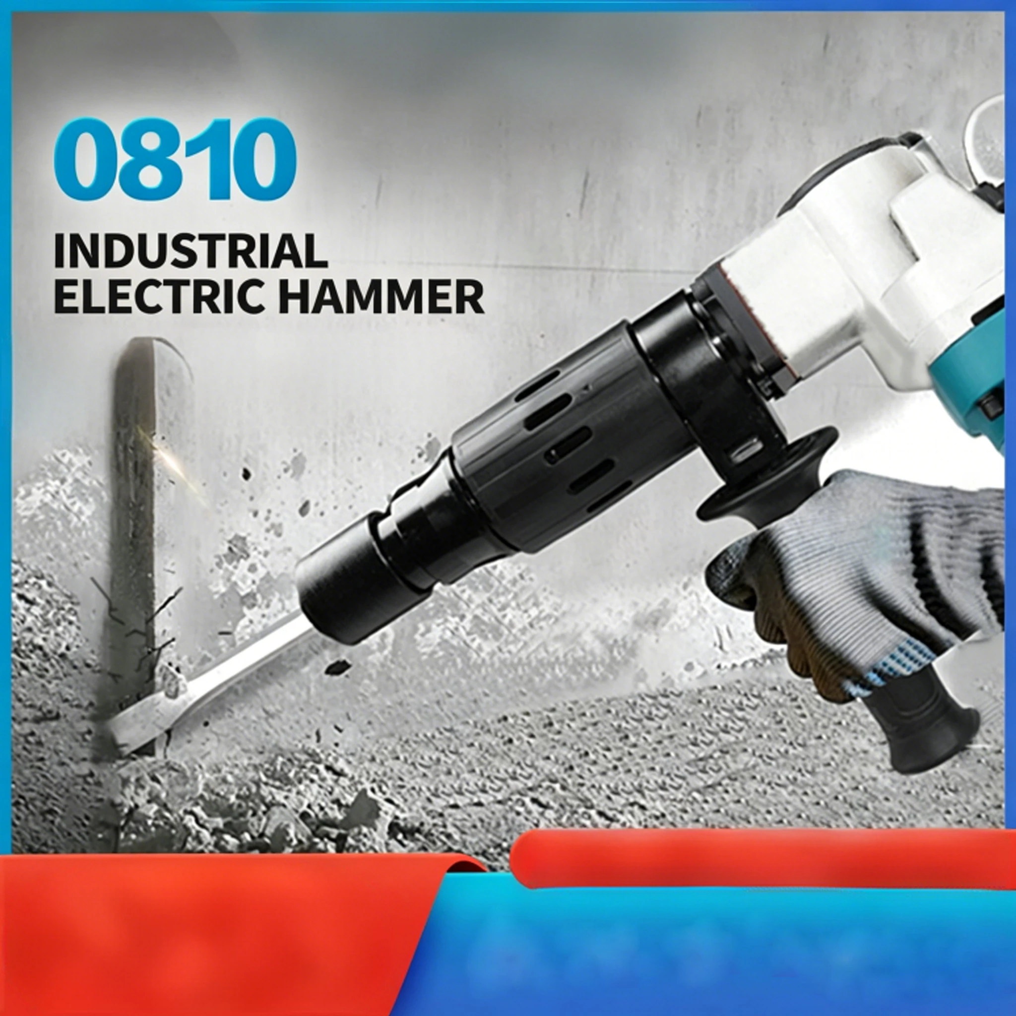 Handheld Electric Pickaxe 1200W Concrete Hammer Impact Drill Dual-Use Wall Chisel Powerful Motor for Masonry And Construction