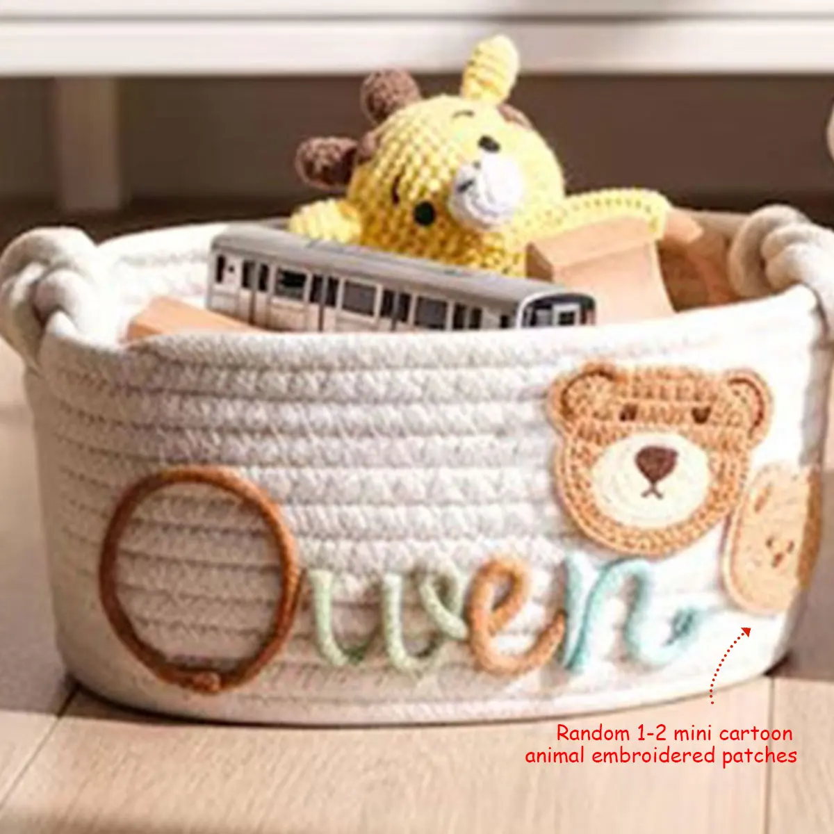 1pc gepersonaliseerde brief handgemaakte katoenen touw opbergmand, feestcadeaumand, multifunctionele opbergmand, paascadeau