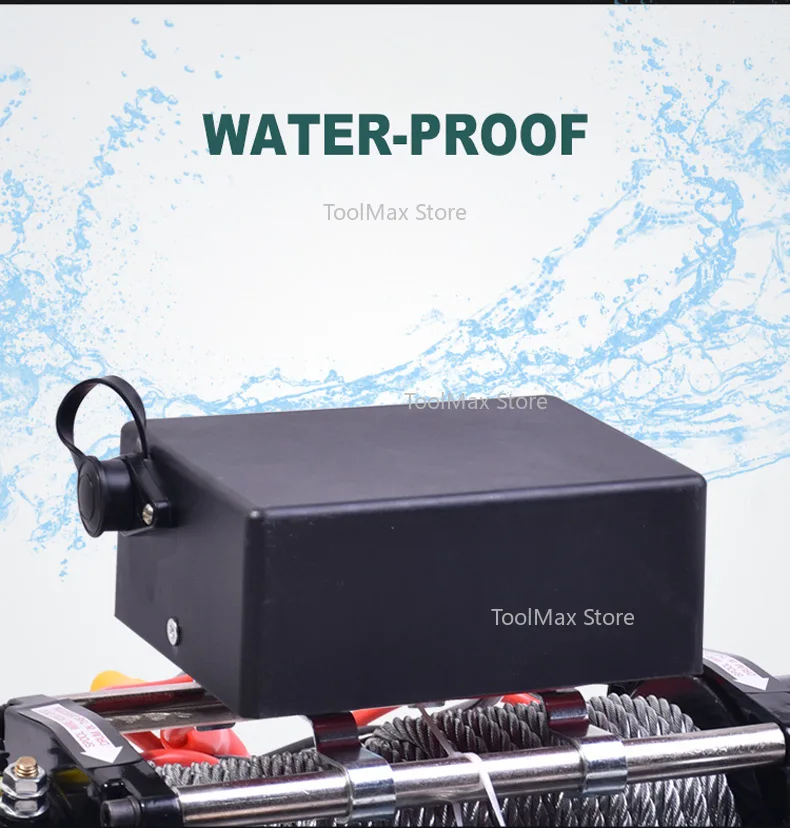 12V/24V Electric Winch 3000LB Off-Road Heavy Duty Car Trailer ATV Remote Control 8M Steel Cable Electric Winches Kit 1360