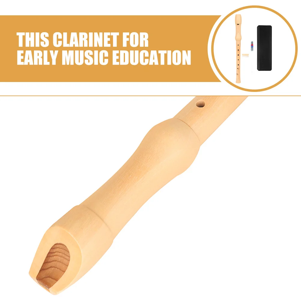 

8-Hole Clarinet Beginner Practice Instrument Wooden Durable Easy to Play Portable Student Wind Instrument for Classroom