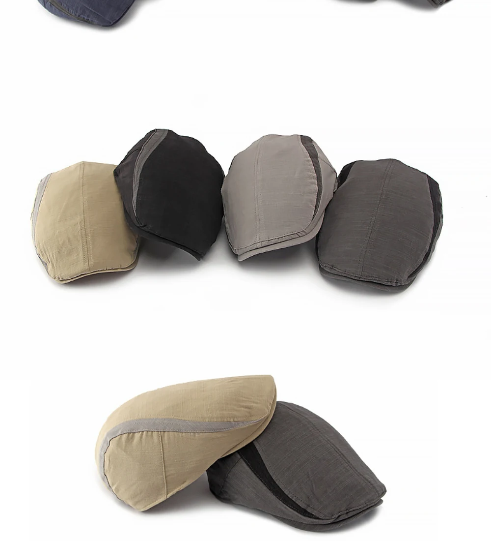 HT5114 Atmungsaktive Frühlings- und Sommermütze für Herren und Damen, Künstler- und Malermütze, Patchwork-Eiweismütze, 2026 Neu, Verstellbare Baskenmütze – Detail 3