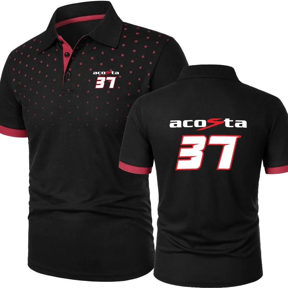 Polos Pedro Acosta 37 motociclista carreras Camiseta de manga corta entusiastas del aire libre Jersey para hombre POLOS clásicos sudadera