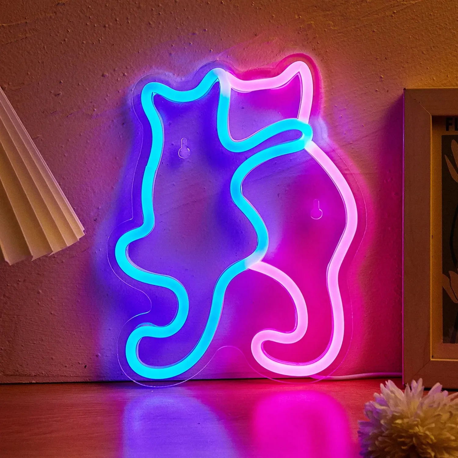 

Anime Cat & Dog Neon Sign for Wall Art Arcade Decor, LED Night Lights Home Decor for Game Room Sign,Bedroom, Living Room, Bars