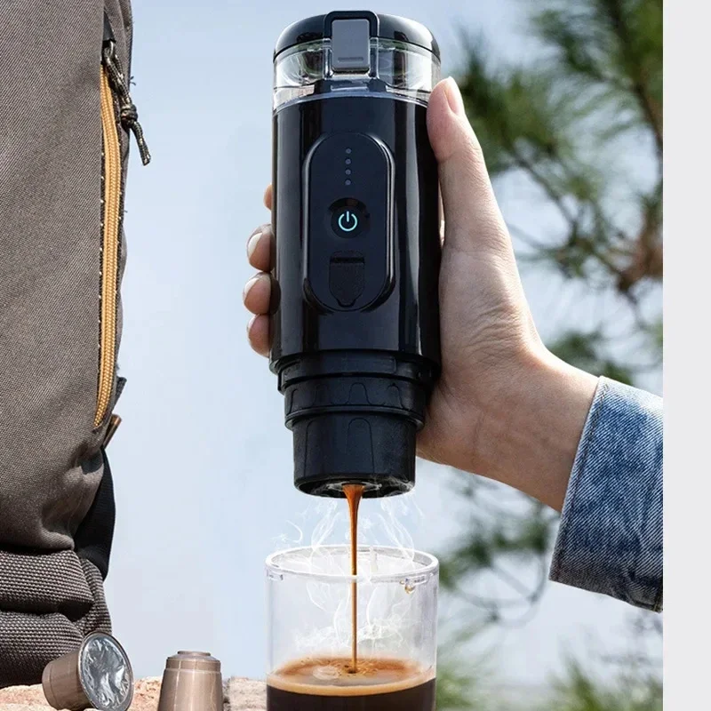 Portable RV Car Coffee Machine Smart Wireless Heating Espresso Machine Mini Espresso Cup Capsule Coffee Powder for Travel