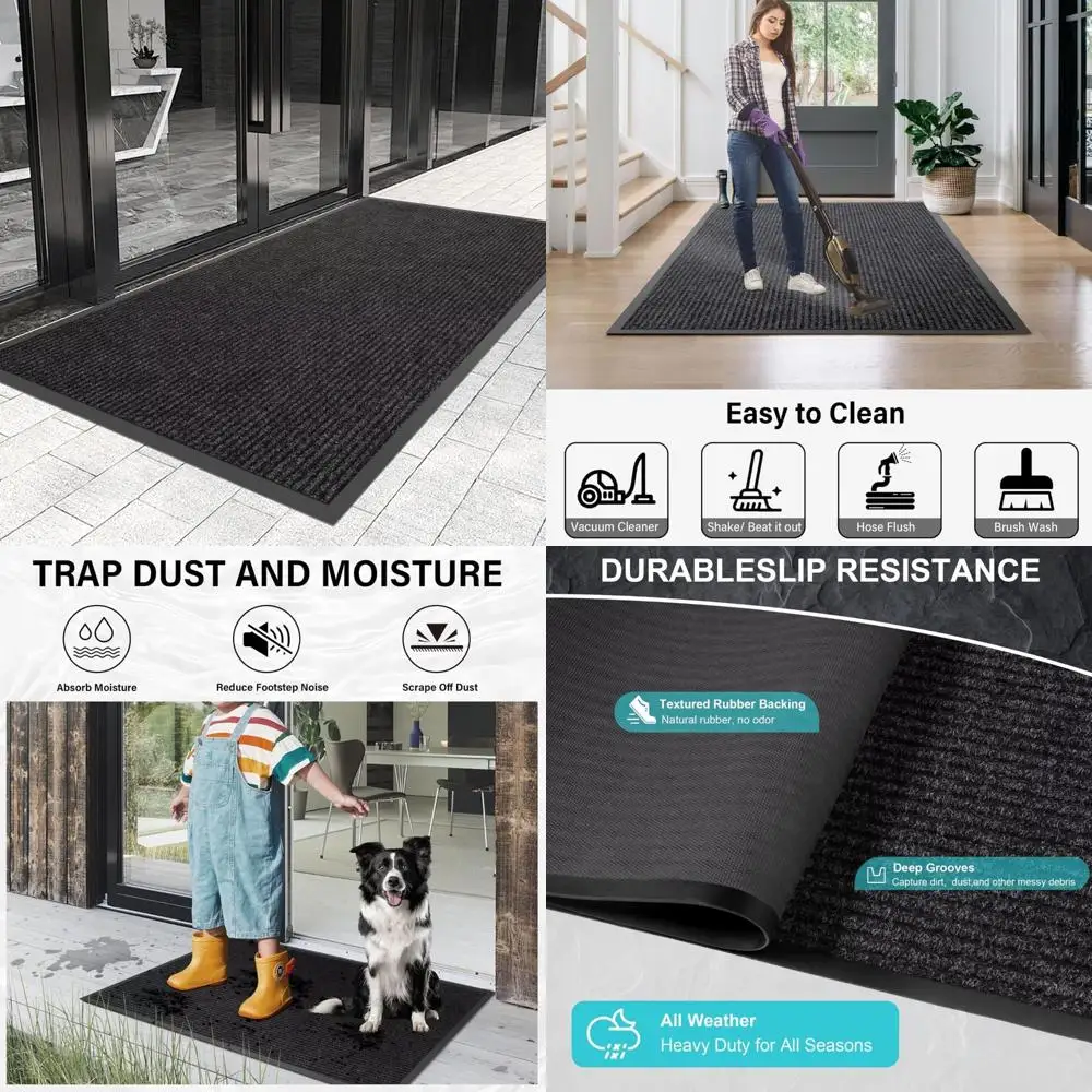 

Heavy-Duty Waterproof Customizable Front Door Mat, 3x7 Feet, All-Weather Entrance Mat with Rubber Backing