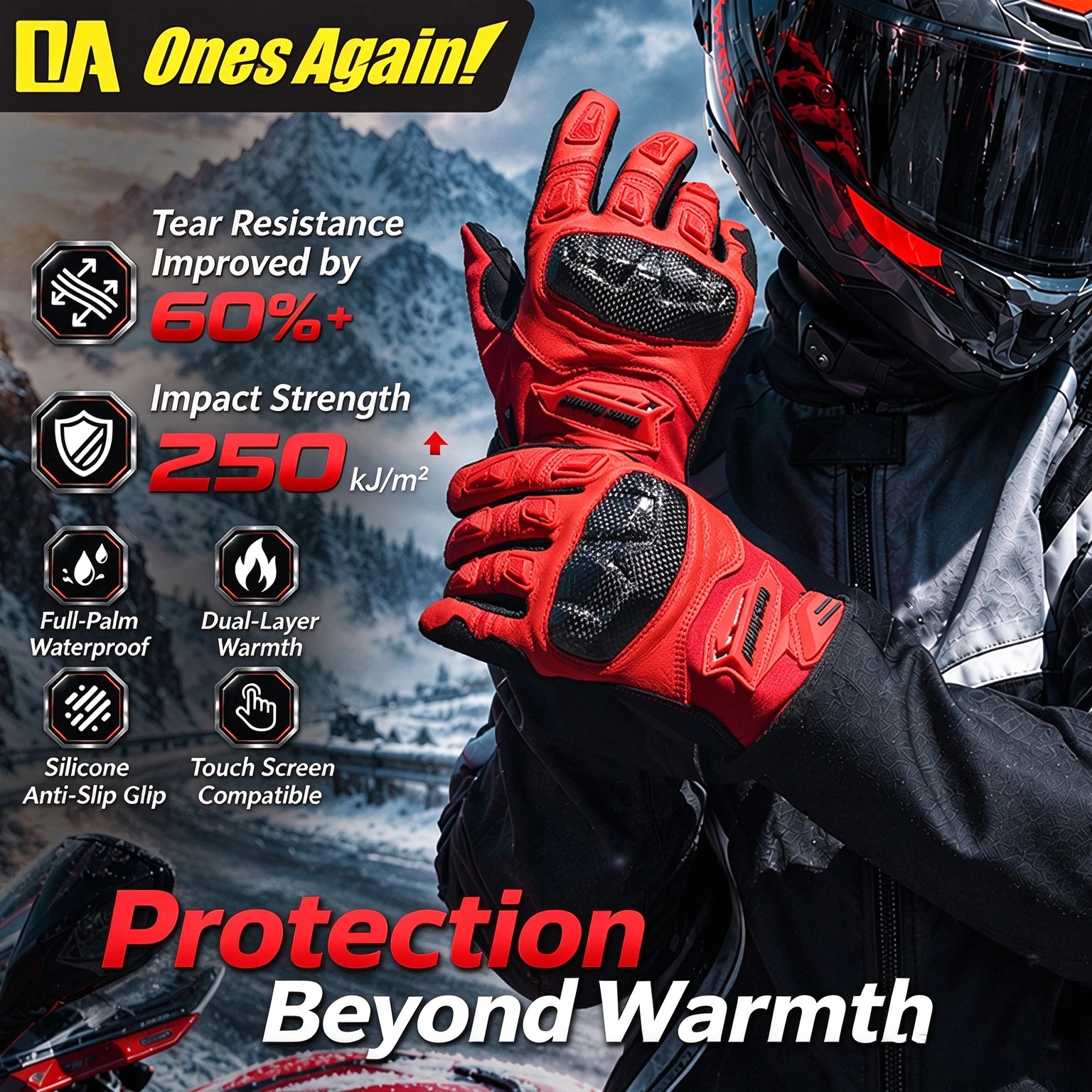 مرة أخرى! قفازات دراجات نارية  - مراجعة Motorcycle Gloves Leather Knuckle وسعره