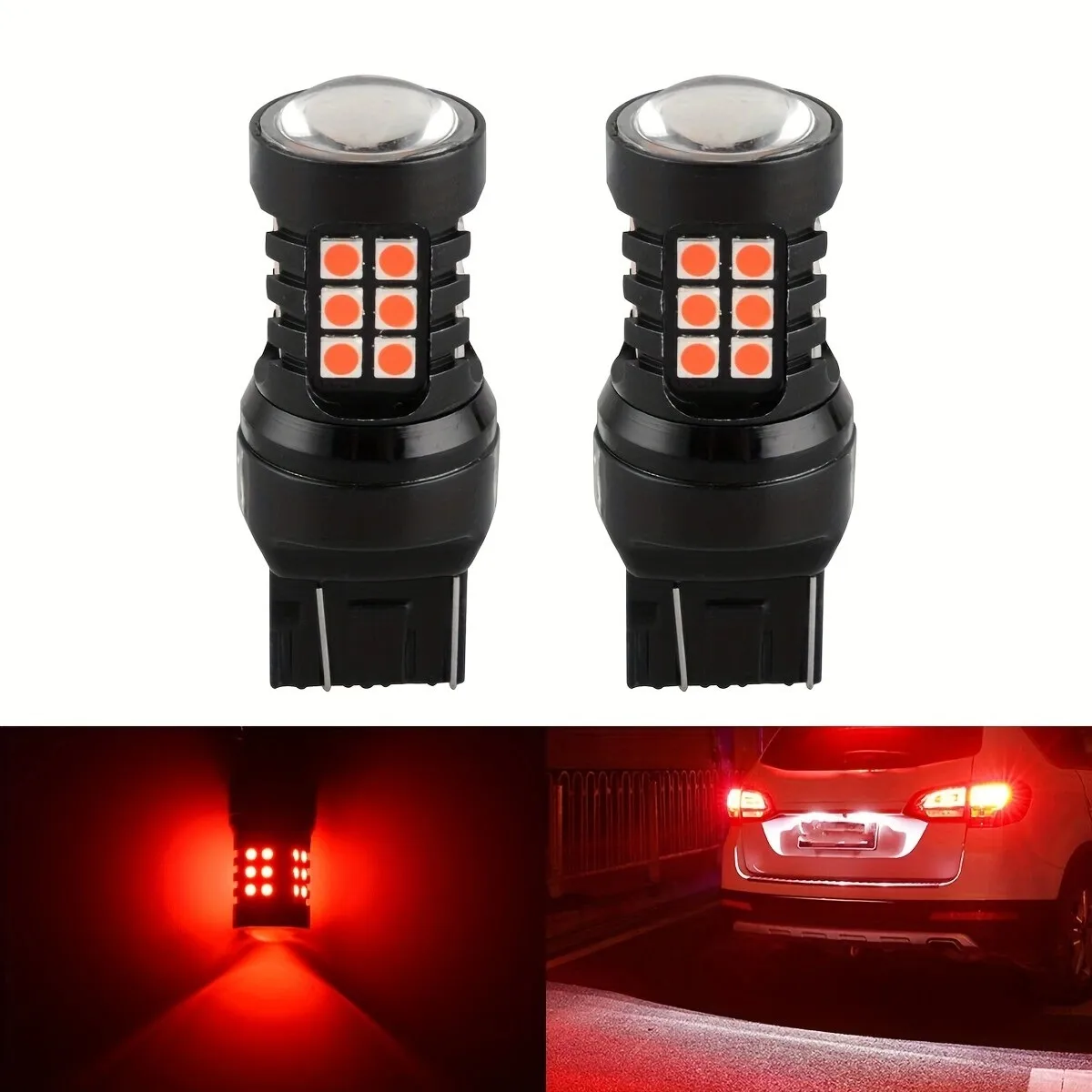 1 زوج الأحمر ستروب/وامض وامض LED مصباح 7443 7440 T20 LED لمبات لهوندا سيفيك أكورد الفرامل الذيل ضوء بدوره أضواء الإشارة