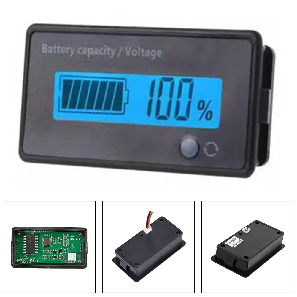 GY-6D LCD Display Voltmeter Power Lead-Acid Lithium Battery Capacity Tester 6-63V Waterproof Battery Level Indicator Measuring