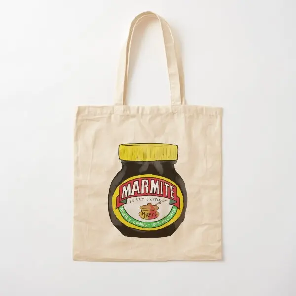 Marmite Cotton  Canvas Bag Designer Foldable Ladies Handbag Reusable Unisex Shoulder Bag Shopper Women Tote Fashion Grocery