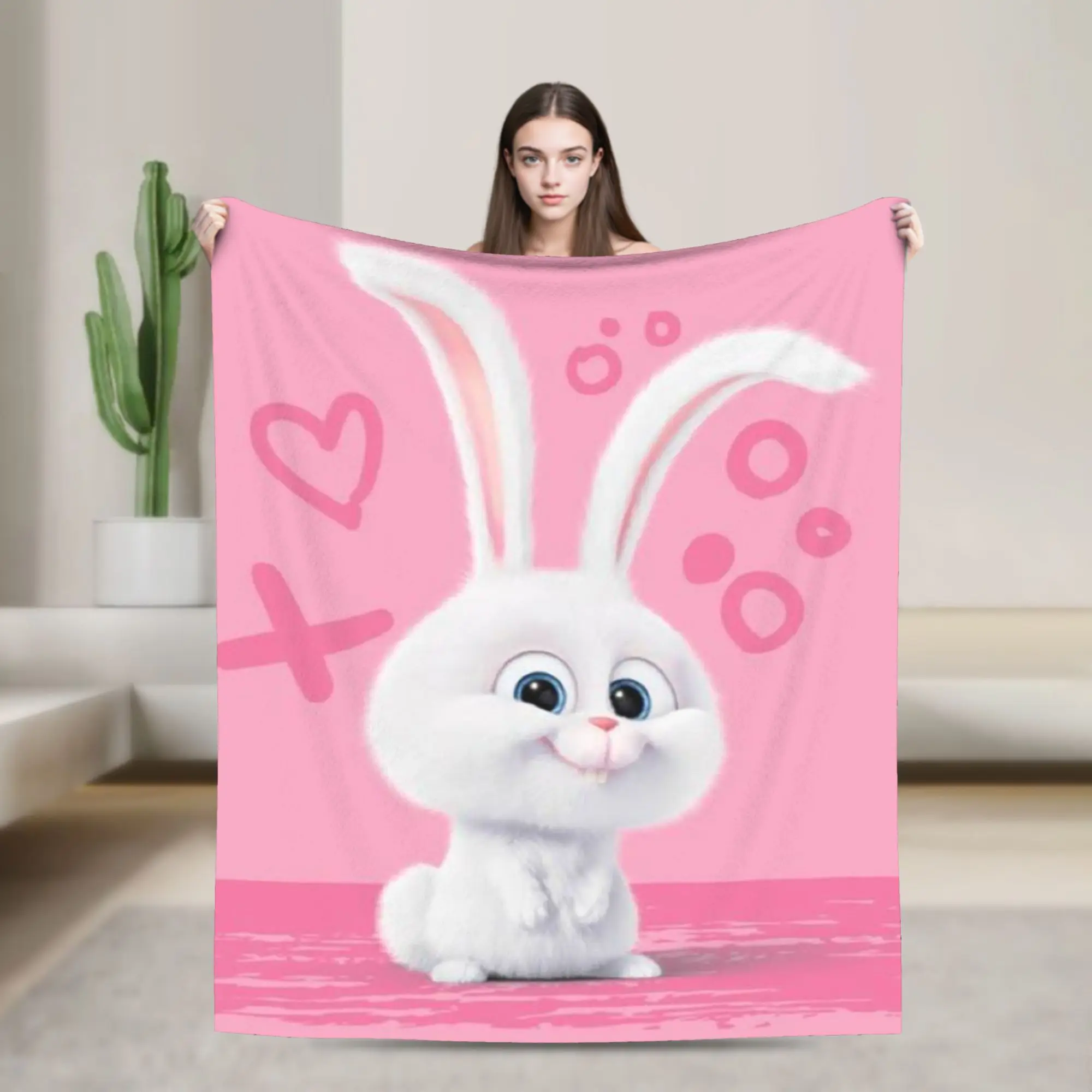 

Одеяло со снежками и милым кроликом, уютные мягкие пледы для кровати 50x60 дюймов, пледы и одеяла разных размеров