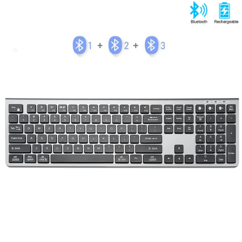 

Russian Spanish Mechanical keyboard Rechargeable Bluetooth Wireless Keybaord for Laptop Notebook iPad Keyboard Multi Devi