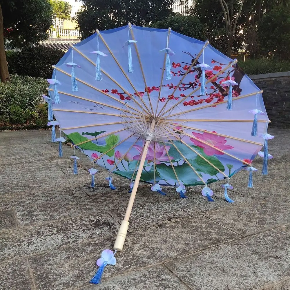 Chinese Japanese Art Silk Parasol Umbrella Large 82cm Embroidery Flower Girl Umbrella Classic Dance Umbrella Bride Wedding Gift