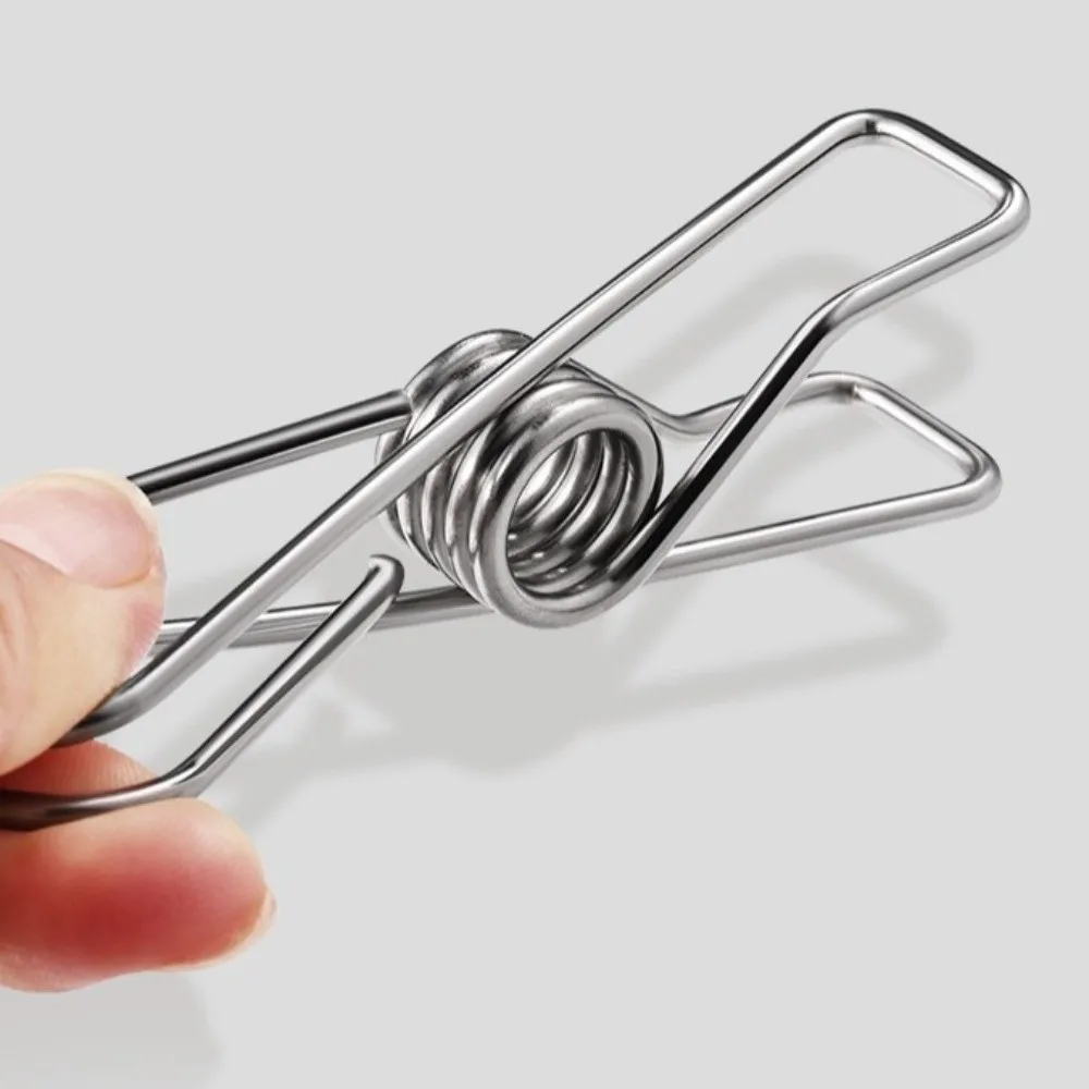 20pcs Multi-Purpose 5cm Clothes Pins Stainless Steel Rustproof Wire Clothes Pegs Spring Loaded Utility Clips Kitchen
