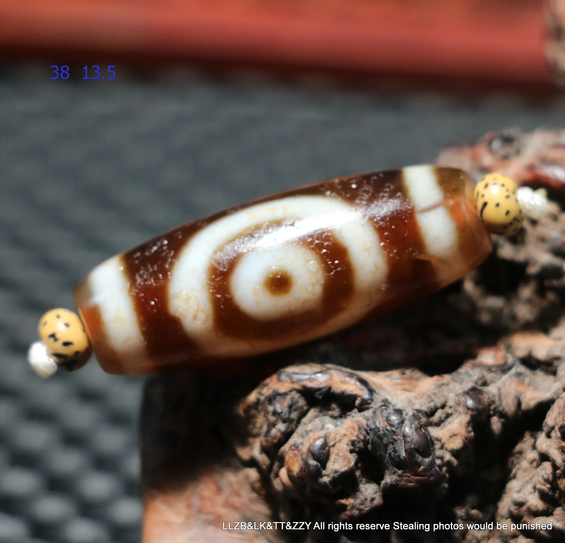 Magic Power Treasure Tibetan old Agate Heaven&Earth Harmonious Symbolize dZi Bead Amulet UPD1030 Timestown